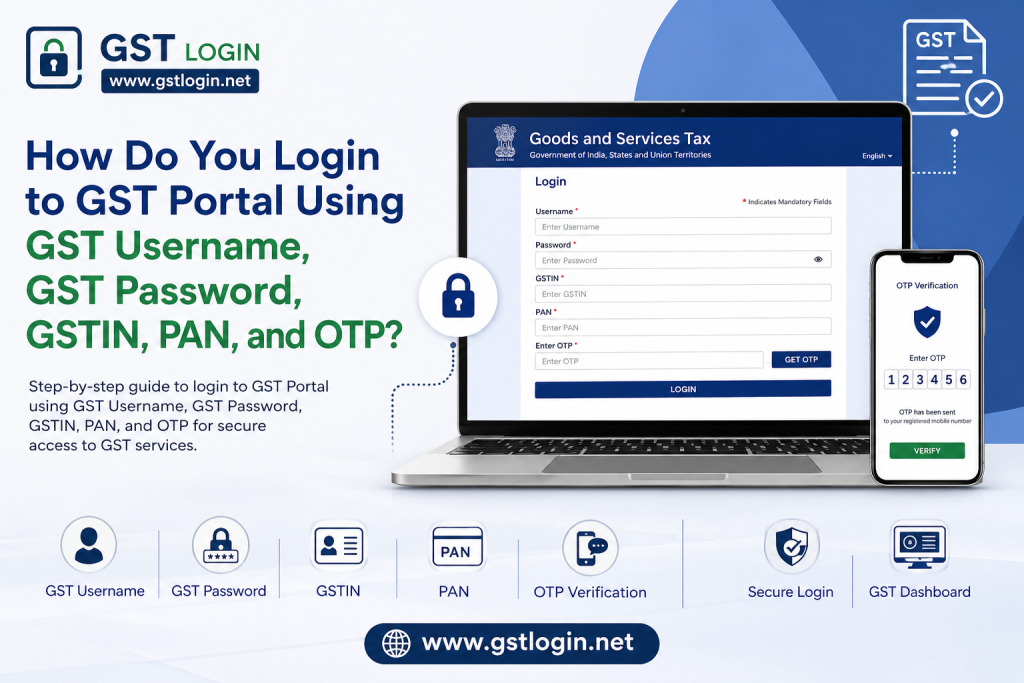 How Do You Login to GST Portal Using GST Username, GST Password, GSTIN, PAN, and OTP